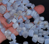 10-13MM Chalcedony Blue Lace Agate Gemstone Pebble Nugget Chip Loose Beads 15.5 inch (80001838-A20)