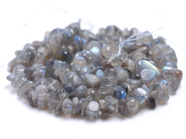 7-8MM Labradorite Gemstone Pebble Nugget Chip Loose Beads 15.5 inch (80001871-A14)