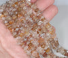 7-8MM Bronze Rutilated Quartz Gemstone Pebble Nugget Chip Loose Beads 15.5 inch (80001872-A14)