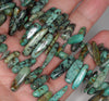 15-22MM African Turquoise Gemstone Stick Pebble Chip Loose Beads 7.5 inch (80001887 H-A24)