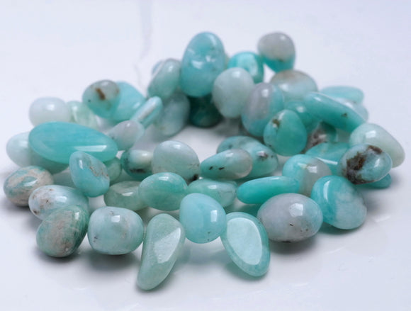 9-11MM Amazonite Gemstone Pebble Nugget Chip Loose Beads 7.5 inch (80001902 H-A29)
