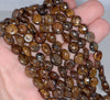 9-10MM Bronzite Gemstone Round Flat Nugget Loose Beads 7.5 inch Half Strand (80001921 H-A34)