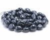 8-9MM Black Tourmaline Gemstone Round Flat Nugget Loose Beads 7.5 inch Half Strand (80001966 H-A30)
