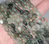 7-8MM Green Rutilated Quartz Gemstone Pebble Nugget Granule Loose Beads 7.5 inch Half Strand (80001972 H-A30)