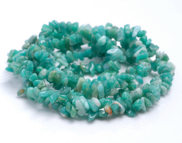 5-6MM Russian Amazonite Gemstone Pebble Nugget Chip Loose Beads 34 inch (80002093-A11)