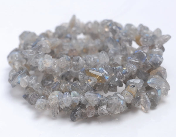5-6MM Labradorite Gemstone Pebble Nugget Chip Loose Beads 34 inch (80002097-A12)