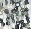 10-12MM Green Rutilated Quartz Gemstone Pebble Nugget Chip Loose Beads 15.5 inch (80002130-A7)