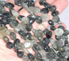 10-12MM Green Rutilated Quartz Gemstone Pebble Nugget Chip Loose Beads 15.5 inch (80002130-A7)