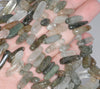 14-18MM Green Rutilated Quartz Gemstone Stick Pebble Chip Loose Beads 15.5 inch (80002162-A4)