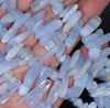 14-18MM Chalcedony Blue Lace Agate Gemstone Stick Pebble Chip Loose Beads 16 inch (80002167-A35)