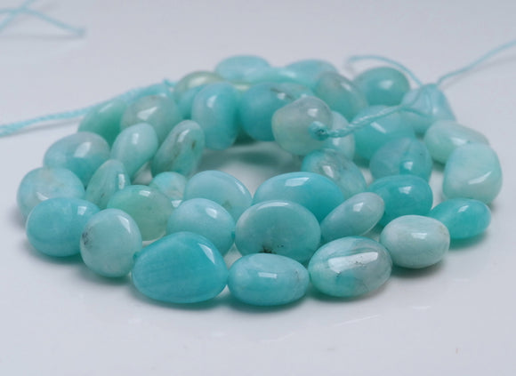 8-9MM Peruvian Amazonite Gemstone Pebble Nugget Granule Loose Beads 15.5 inch Full Strand (80002172-A2)