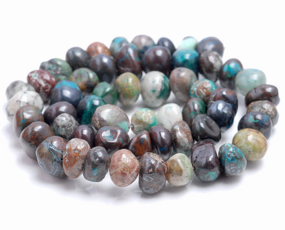 10-11MM Chrysocolla Gemstone Pebble Nugget Granule Loose Beads 16 inch Full Strand (80002196-A0)