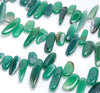20-30MM Green Agate Gemstone Stick Chip Loose Beads 15.5 inch (80002203-A13)