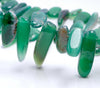 20-30MM Green Agate Gemstone Stick Chip Loose Beads 15.5 inch (80002203-A13)