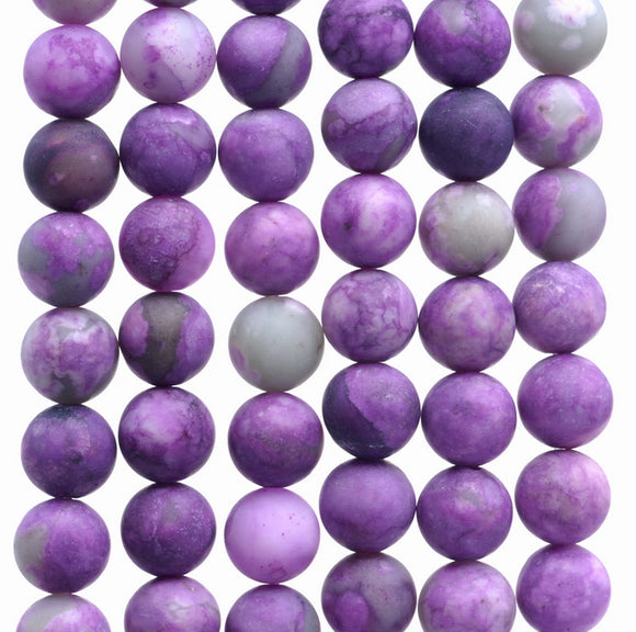 8MM Matte Sugilite Gemstone Round Loose Beads 15 inch Full Strand (80002208-M13)