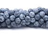 10MM Matte Snowflake Obsidian Gemstone Round Loose Beads 15 inch Full Strand (80002360-M9)