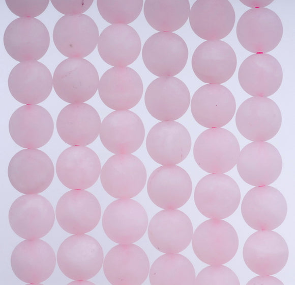 10MM Matte Rose Quartz Gemstone Round Loose Beads 7.5 inch Half Strand (80002367-M9)