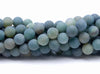 10MM Matte Green Agate Gemstone Round Loose Beads 7.5 inch Half Strand (80002379-M10)