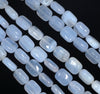 10X8MM Chalcedony Blue Agate Gemstone Rectangle Loose Beads 15.5 inch Full Strand (80002712-A169)