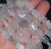 12x8MM Chalcedony Blue Agate Gemstone Rectangle Loose Beads 15.5 inch Full Strand (80002718-A169)