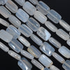 12x8MM Chalcedony Blue Agate Gemstone Rectangle Loose Beads 15.5 inch Full Strand (80002718-A169)