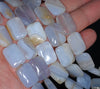 18X13MM Chalcedony Blue Agate Gemstone Rectangle Loose Beads 15.5 inch Full Strand (80002720-A169)