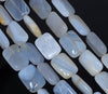 18X13MM Chalcedony Blue Agate Gemstone Rectangle Loose Beads 15.5 inch Full Strand (80002720-A169)