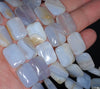 20X15MM Chalcedony Blue Agate Gemstone Rectangle Loose Beads 15.5 inch Full Strand (80002724-A169)