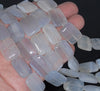 20X15MM Chalcedony Blue Agate Gemstone Rectangle Loose Beads 15.5 inch Full Strand (80002725-A169)
