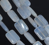 20X15MM Chalcedony Blue Agate Gemstone Rectangle Loose Beads 15.5 inch Full Strand (80002725-A169)