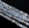 8X8MM Chalcedony Blue Agate Gemstone Square Loose Beads 7.5 inch Half Strand (80002758 H-A168)