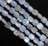 8X8MM Chalcedony Blue Agate Gemstone Square Loose Beads 7.5 inch Half Strand (80002758 H-A168)