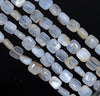 8X8MM Chalcedony Blue Agate Gemstone Square Loose Beads 15.5 inch Full Strand (80002758-A168)