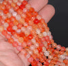 6MM Orange Peach Dragon Vein Agate Gemstone Faceted Round Loose Beads 14.5 inch Full Strand (80002901-A53)