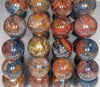 13MM Blue Brown Pietersite Gemstone Grade A Round Loose Beads 8 inch Half Strand (80003244-A82)