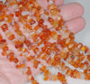 6-8MM Carnelian Red Agate Gemstone Pebble Chip Loose Beads 17 inch (80003255-A3)