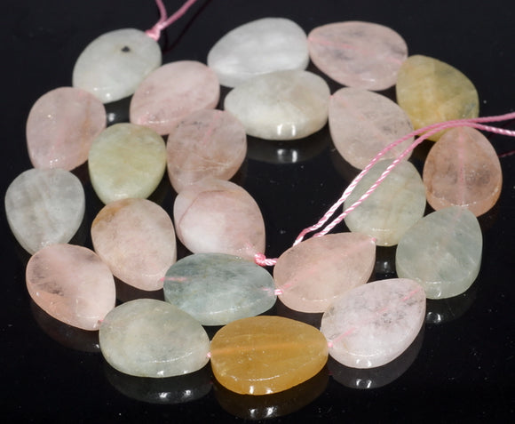 18X13MM Morganite Gemstone Faceted Teardrop Loose Beads 7.5 inch Half Strand (80003298-B92)