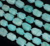 18X13MM Amazonite Gemstone Faceted Nugget Loose Beads 7.5 inch Half Strand (80003312-B91)