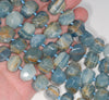 17X12MM Blue Calcite Gemstone Faceted Nugget Loose Beads 7.5 inch Half Strand (80003314-B91)