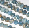 17X12MM Blue Calcite Gemstone Faceted Nugget Loose Beads 7.5 inch Half Strand (80003314-B91)