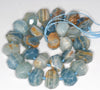 17X12MM Blue Calcite Gemstone Faceted Nugget Loose Beads 7.5 inch Half Strand (80003314-B91)