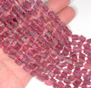 8X6-6X4MM Rubellite Gemstone Grade AAA Rough Nugget Pebble Loose Beads 8 inch Half Strand (80003325 H-B89)