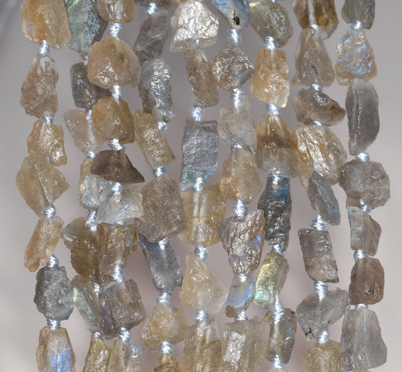 14X8-7X5MM Labradorite Gemstone Grade AAA Rough Nugget Pebble Loose Beads 8 inch Half Strand (80003327 H-B89)