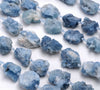 28X21-17X15MM Blue Aquamarine Gemstone Grade AAA Rough Nugget Loose Beads 7.5 inch Half Strand (80003355-B86)