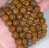 8MM Natural Golden Brown Agate Gemstone Grade AAA Round Loose Beads 7 inch Half Strand (80003395-A83)