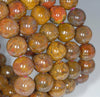 11-12MM Natural Golden Brown Agate Gemstone Grade AAA Round Loose Beads 7.5 inch Half Strand (80003416-A83)