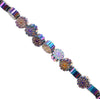 6MM Rainbow Hematite Gemstone Sunflower Loose Beads 8 inch Half Strand (80003451 H-A49)