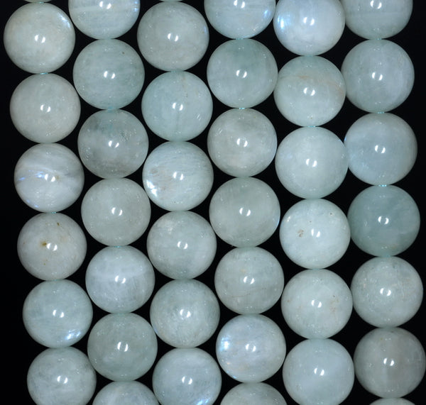 9-10MM Green Moonstone Gemstone Grade AA Round Loose Beads 15.5