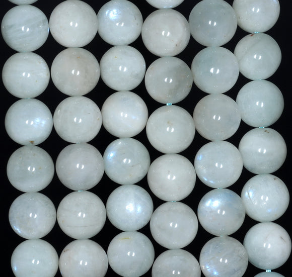 10-11MM Green Moonstone Gemstone Grade A Round Loose Beads 15.5 inch Full Strand (80003483-A79)