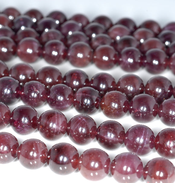 10-11MM Cat Eye Red Garnet Gemstone Grade AA Round Loose Beads 8 inch Half Strand (80003524-A161)